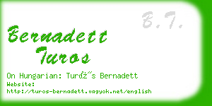 bernadett turos business card